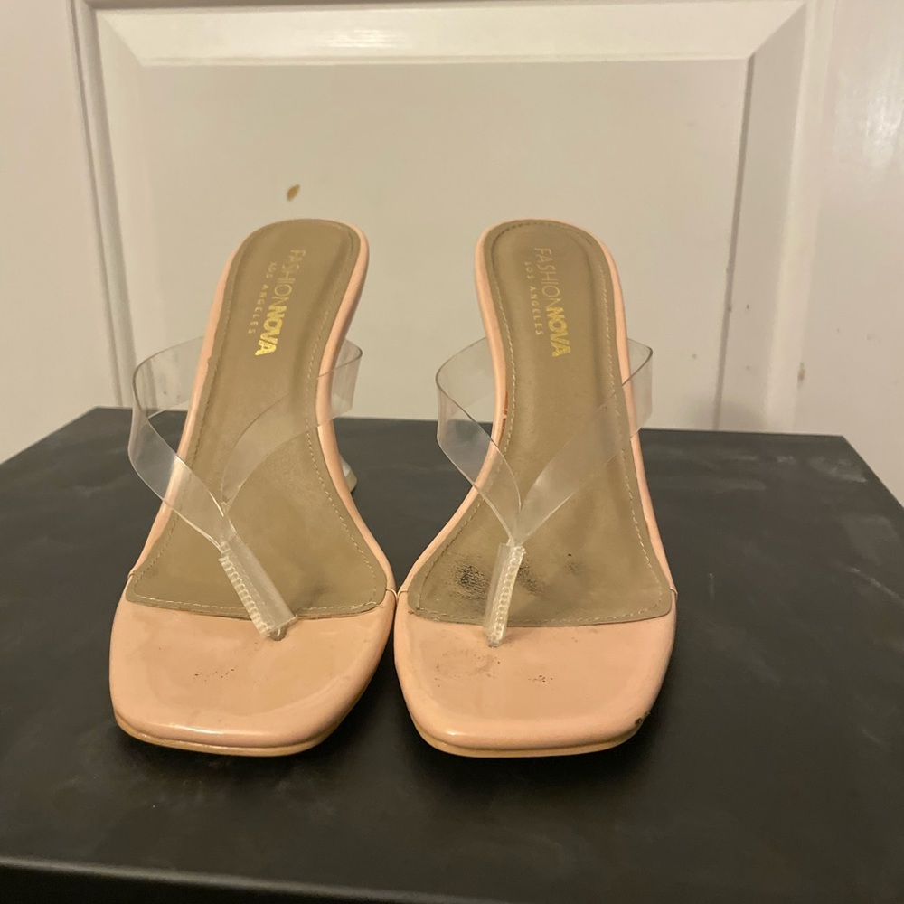Clear heeled sandals